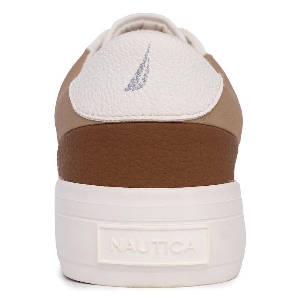 Nautica Women's Grelle White Sneaker Size 7 Shoes Lace Up Flats Taupe - Picture 5 of 11